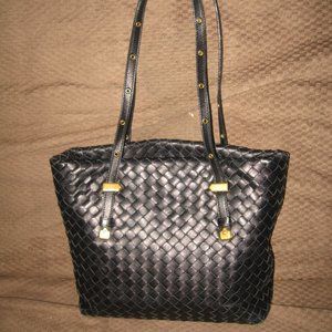 ❤️BOTTEGA VENETA Italy Nappa Intrecciato Black Mini Shopper Tote Purse +Dustbag